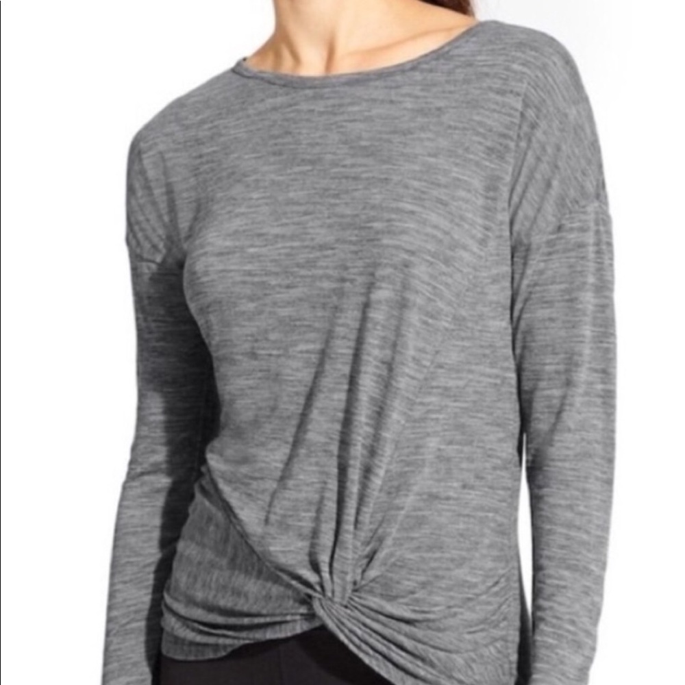 Athleta Heathered Grey Workout Shirt